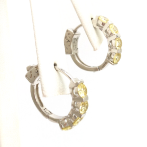 Sterling Silver 925 Earrings Yellow Gem R1067- CRN34