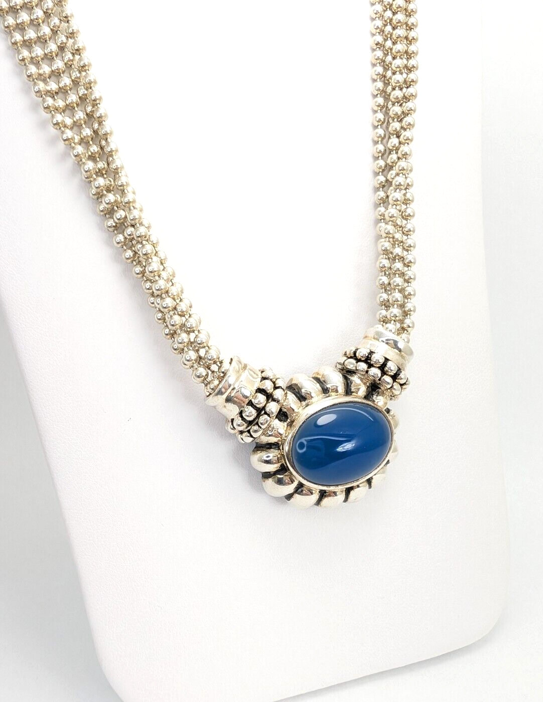 J. Esposito Sterling Silver Interchangable Snap Pendant 5 Strand Necklace O872 - Image 5