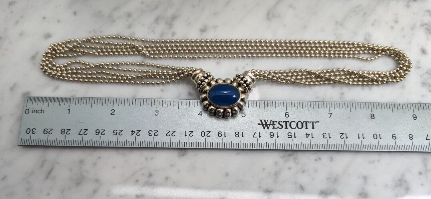 J. Esposito Sterling Silver Interchangable Snap Pendant 5 Strand Necklace O872 - Image 13