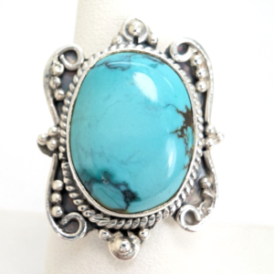Sterling Silver 925 Vinatge Southwestern Turquoise  Ring 13547