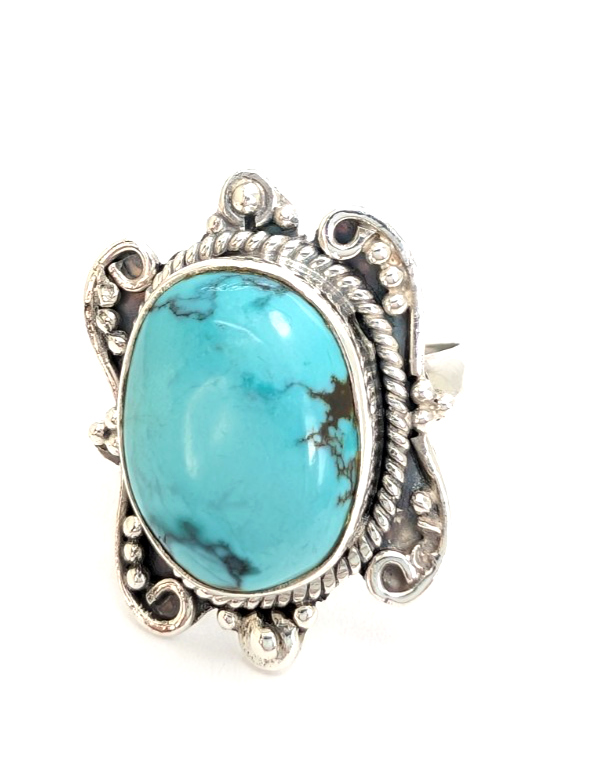 Sterling Silver 925 Vinatge Southwestern Turquoise Ring 13547 - Image 10