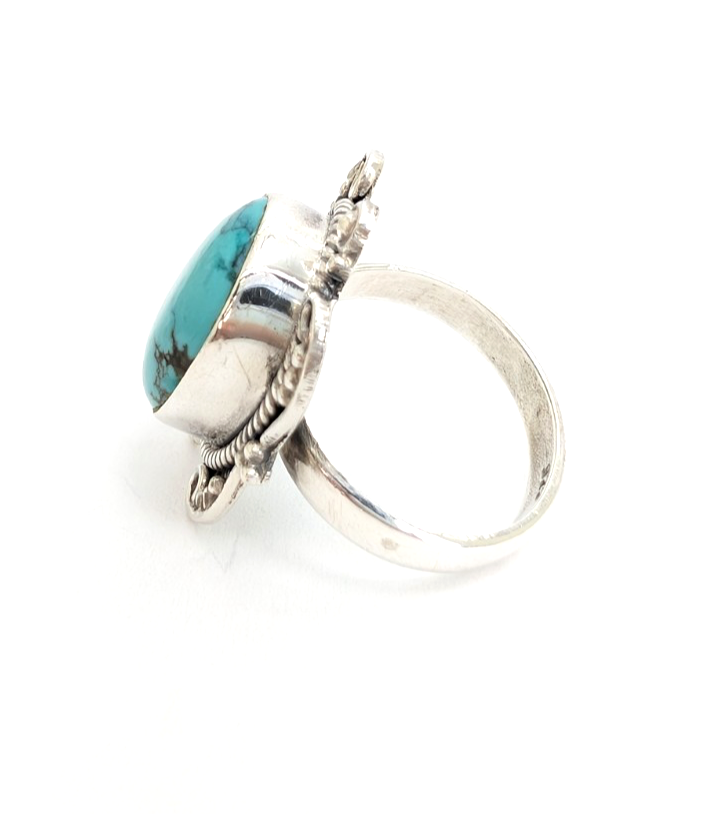 Sterling Silver 925 Vinatge Southwestern Turquoise Ring 13547 - Image 11