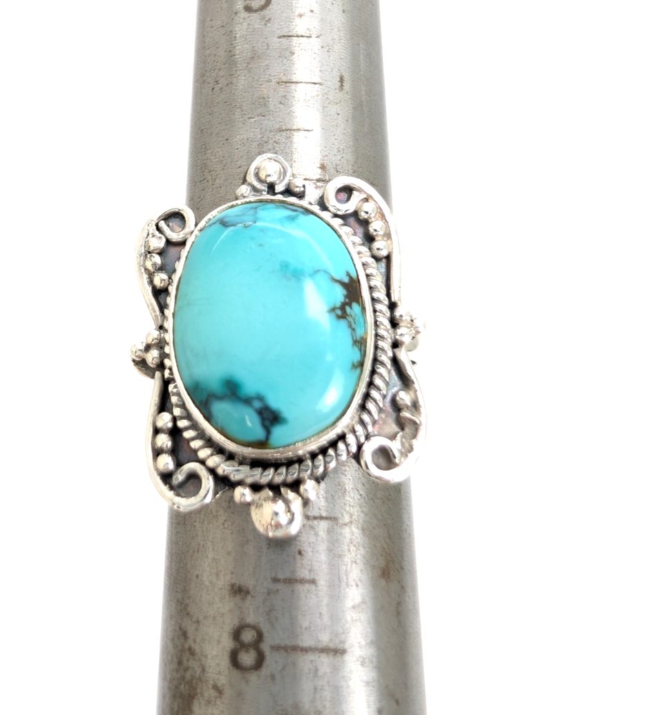 Sterling Silver 925 Vinatge Southwestern Turquoise Ring 13547 - Image 16