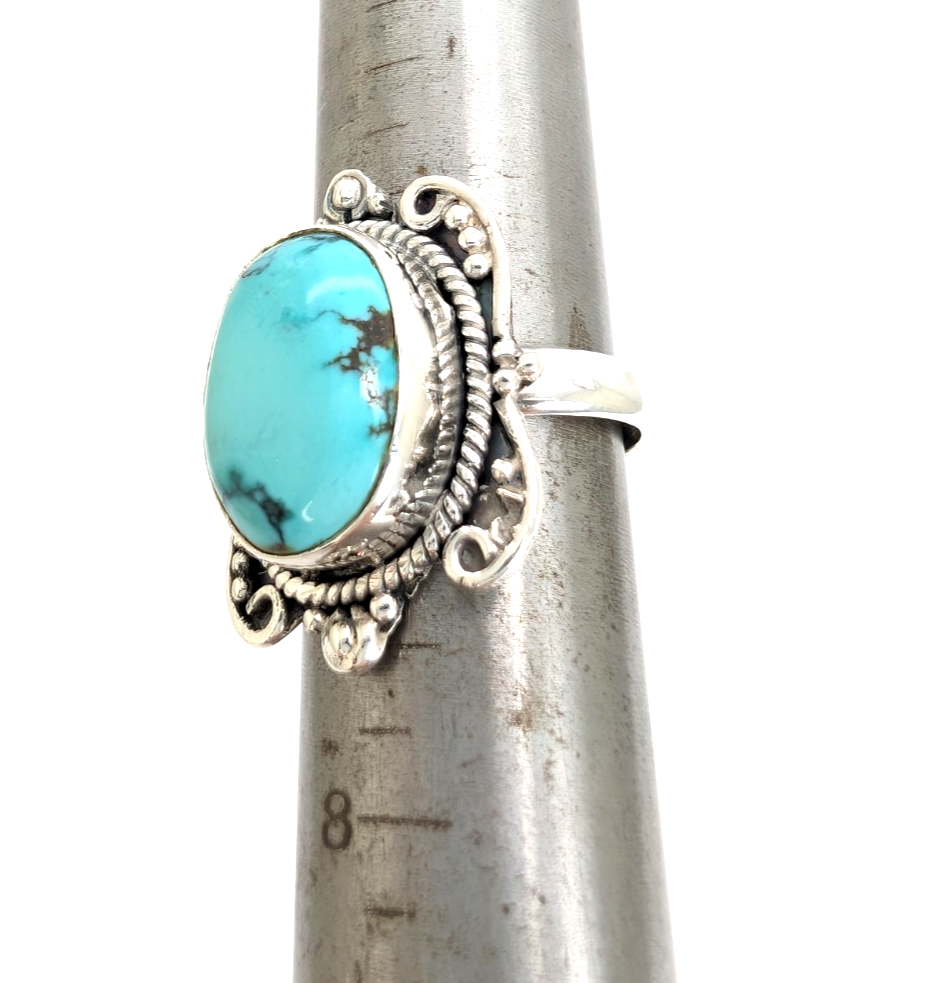 Sterling Silver 925 Vinatge Southwestern Turquoise Ring 13547 - Image 17