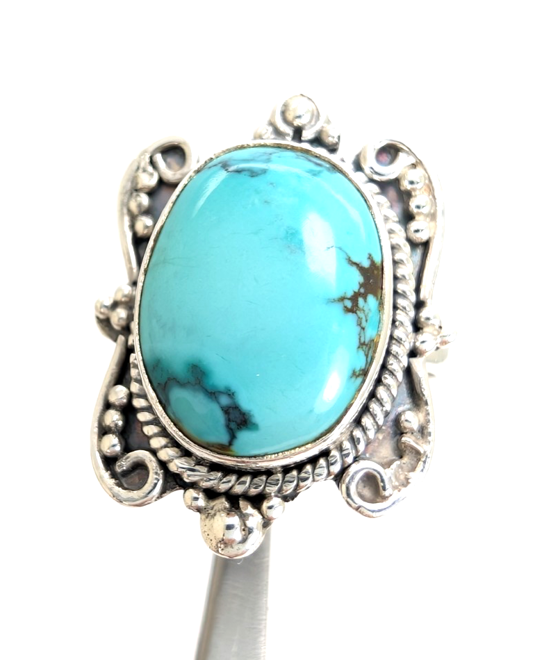 Sterling Silver 925 Vinatge Southwestern Turquoise Ring 13547 - Image 19
