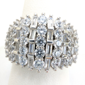 Sterling Silver 925 9 Ring Cluster Band R918- WMF1043