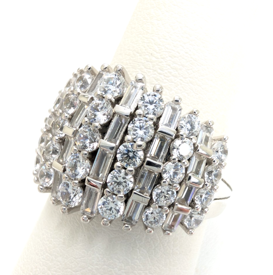 Sterling Silver 925 9 Ring Cluster Band R918- WMF1043 - Image 7