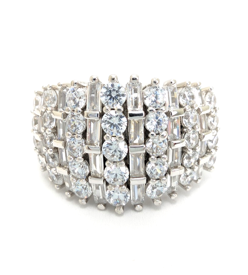 Sterling Silver 925 9 Ring Cluster Band R918- WMF1043 - Image 9