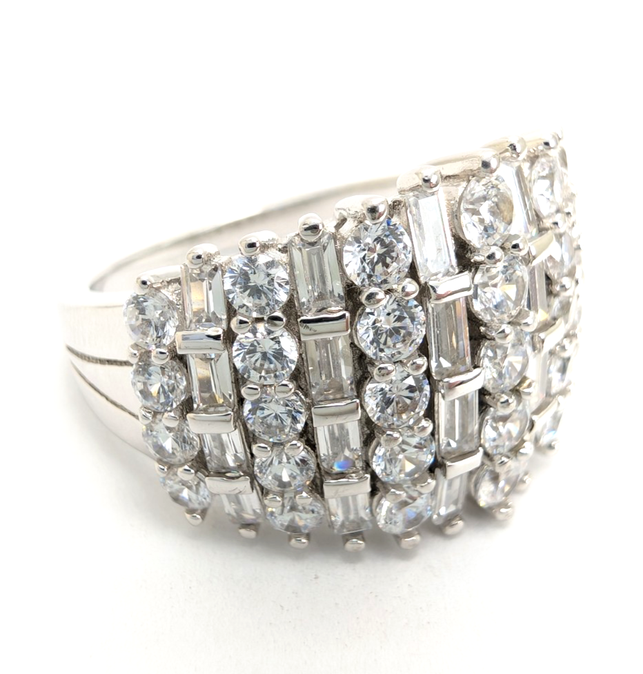 Sterling Silver 925 9 Ring Cluster Band R918- WMF1043 - Image 11