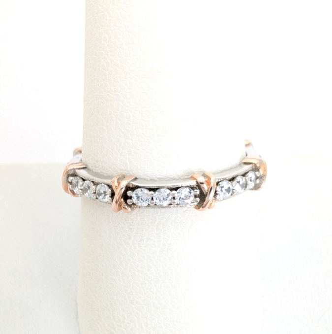 Sterling Silver 925 9 Ring TwoTone Eternity R957- WMF1081