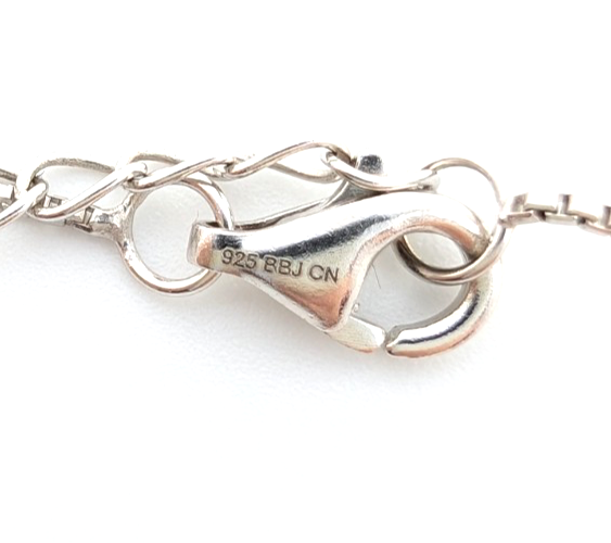 Sterling Silver 925 20" Necklace box chain/pave heart R883- FOX1826 - Image 14