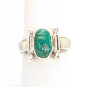 Sterling Silver 925 Ring Green Turquoise Band 11833