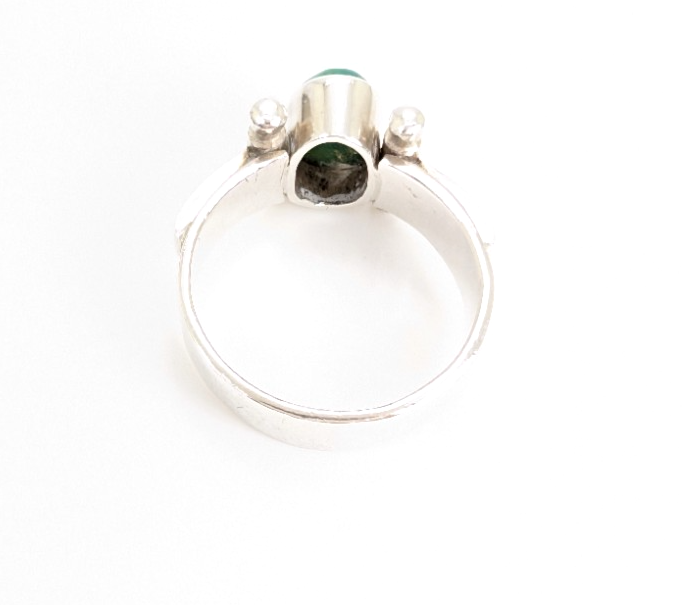 Sterling Silver 925 Ring Green Turquoise Band 11833 - Image 8