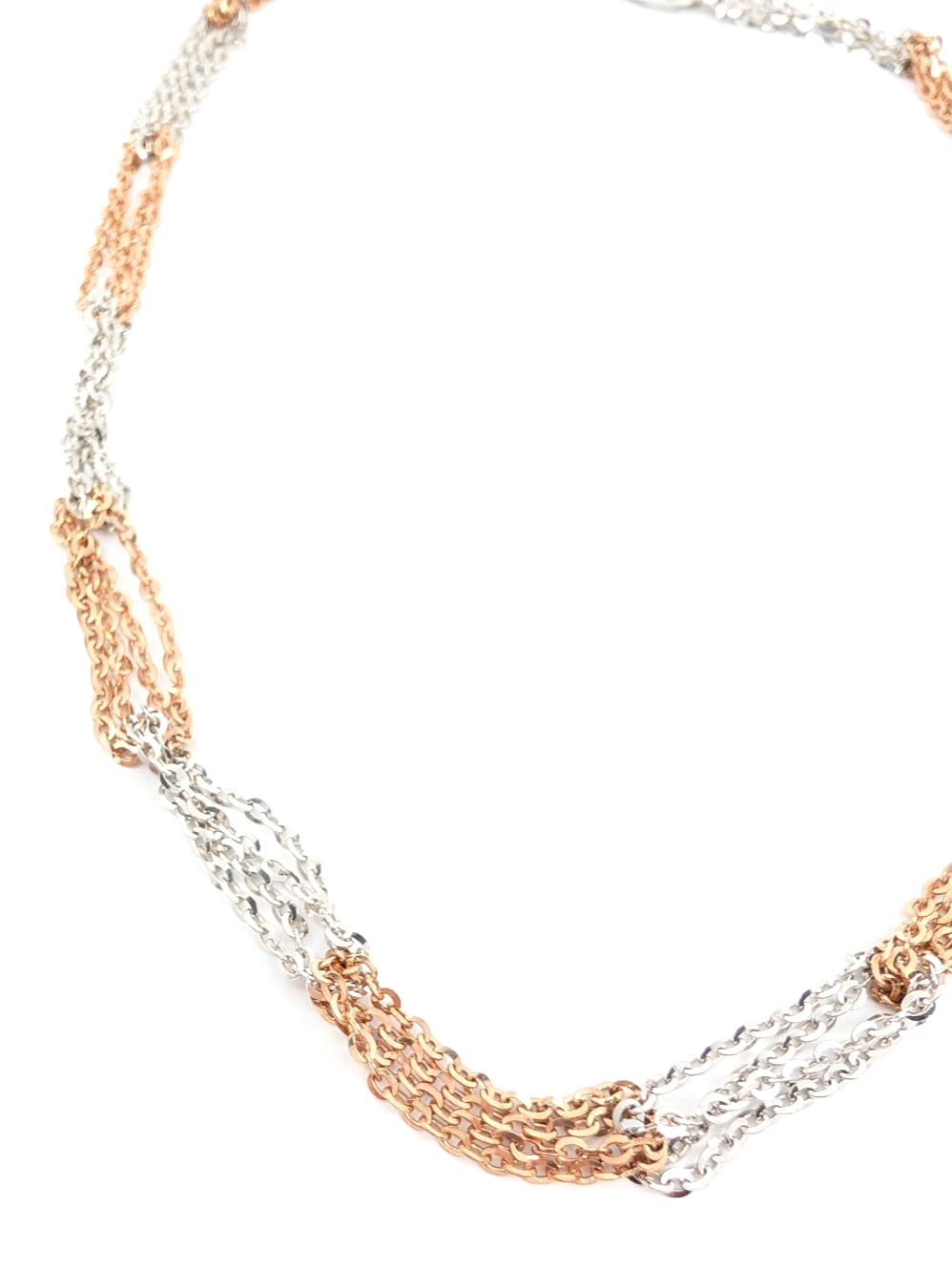Sterling Silver 925 19" Necklace/ Chains two tone fancy cable 13241 - Image 11