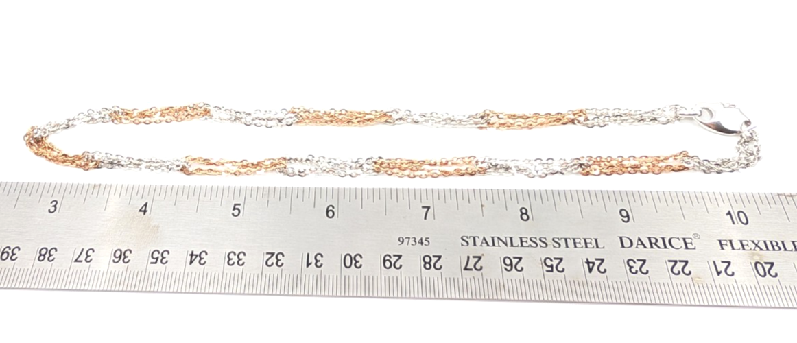 Sterling Silver 925 19" Necklace/ Chains two tone fancy cable 13241 - Image 15