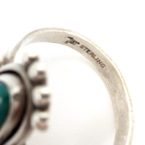 Sterling Silver 925 Ring Native American Oval Turquoise 11832 - Image 7