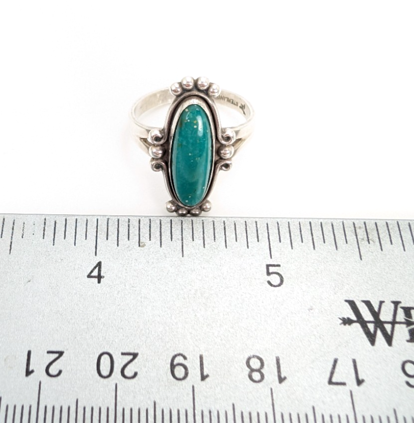 Sterling Silver 925 Ring Native American Oval Turquoise 11832 - Image 12