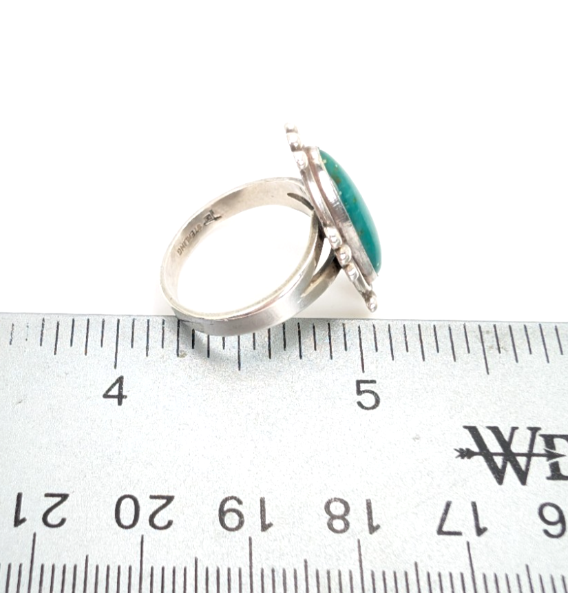 Sterling Silver 925 Ring Native American Oval Turquoise 11832 - Image 13
