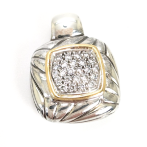 Sterling Silver 925/22K Pendant Dia Cluster 11772
