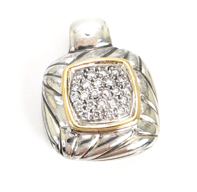 Sterling Silver 925/22K Pendant Dia Cluster 11772
