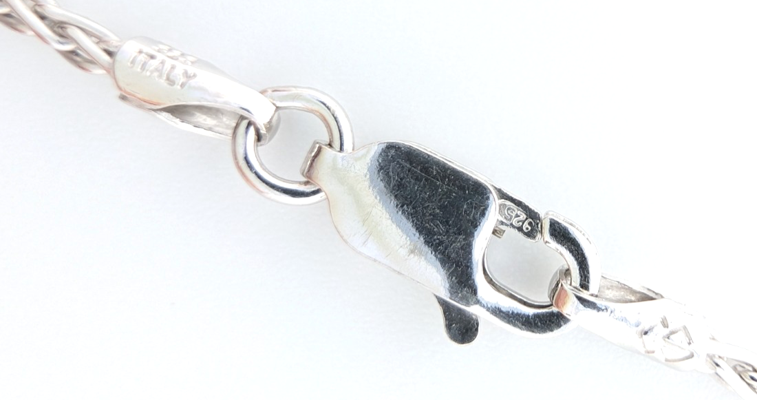 Sterling Silver 925 28" Necklace Wheat chain/ boulder opal R878- FOX1821 - Image 14