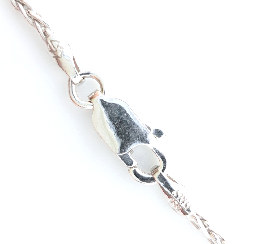 Sterling Silver 925 28" Necklace Wheat chain/ boulder opal R878- FOX1821 - Image 15