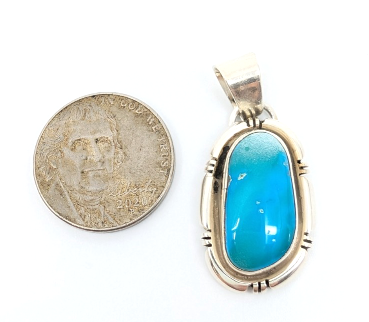Sterling Silver 925 Pendant/ Charm Turquoise Pendant FOX1819 - Image 2