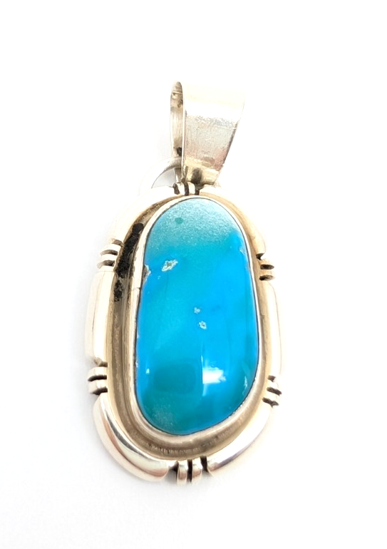 Sterling Silver 925 Pendant/ Charm Turquoise Pendant FOX1819 - Image 3