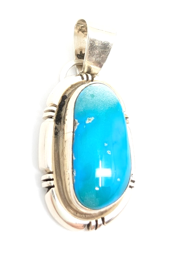 Sterling Silver 925 Pendant/ Charm Turquoise Pendant FOX1819 - Image 4
