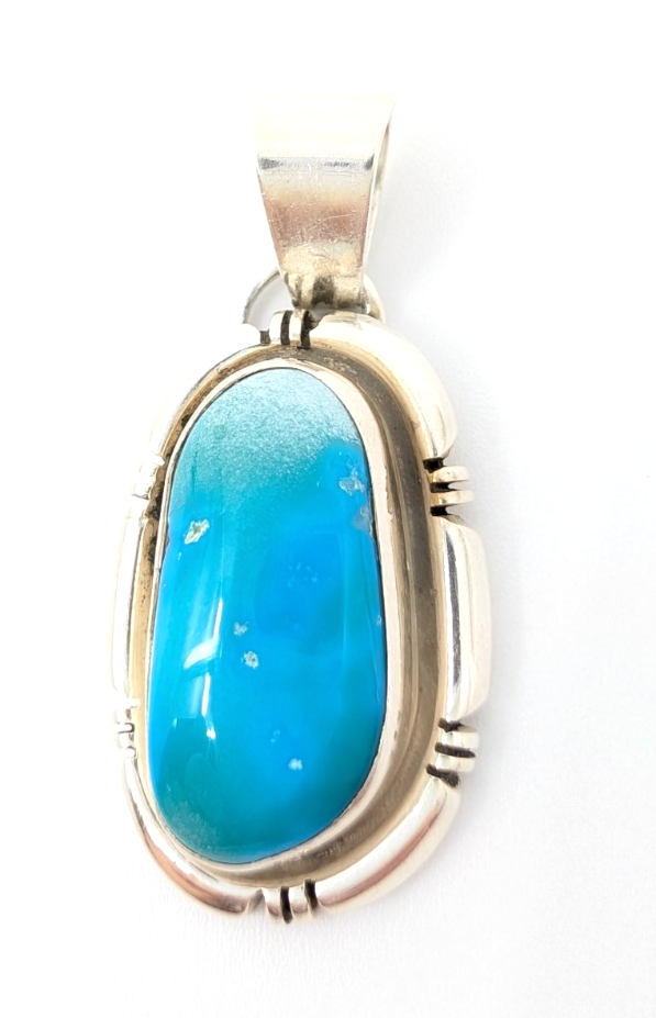 Sterling Silver 925 Pendant/ Charm Turquoise Pendant FOX1819 - Image 5