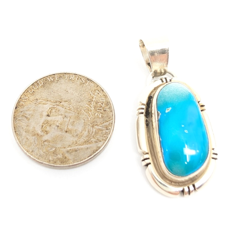 Sterling Silver 925 Pendant/ Charm Turquoise Pendant FOX1819 - Image 8
