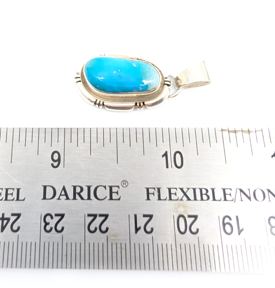 Sterling Silver 925 Pendant/ Charm Turquoise Pendant FOX1819 - Image 11