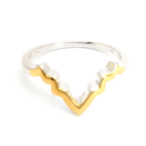 Sterling Silver 925 10.25 Ring TwoTone Enhancer R1025- FOX1965