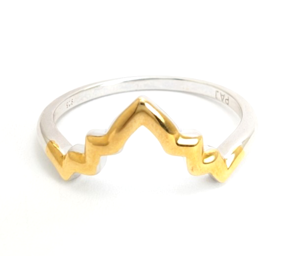 Sterling Silver 925 10.25 Ring TwoTone Enhancer R1025- FOX1965 - Image 2