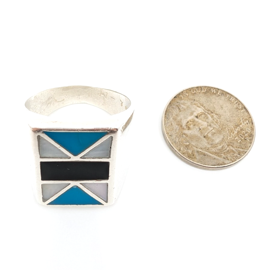 Sterling Silver 925 11 Ring flush geometric 13124 - Image 3