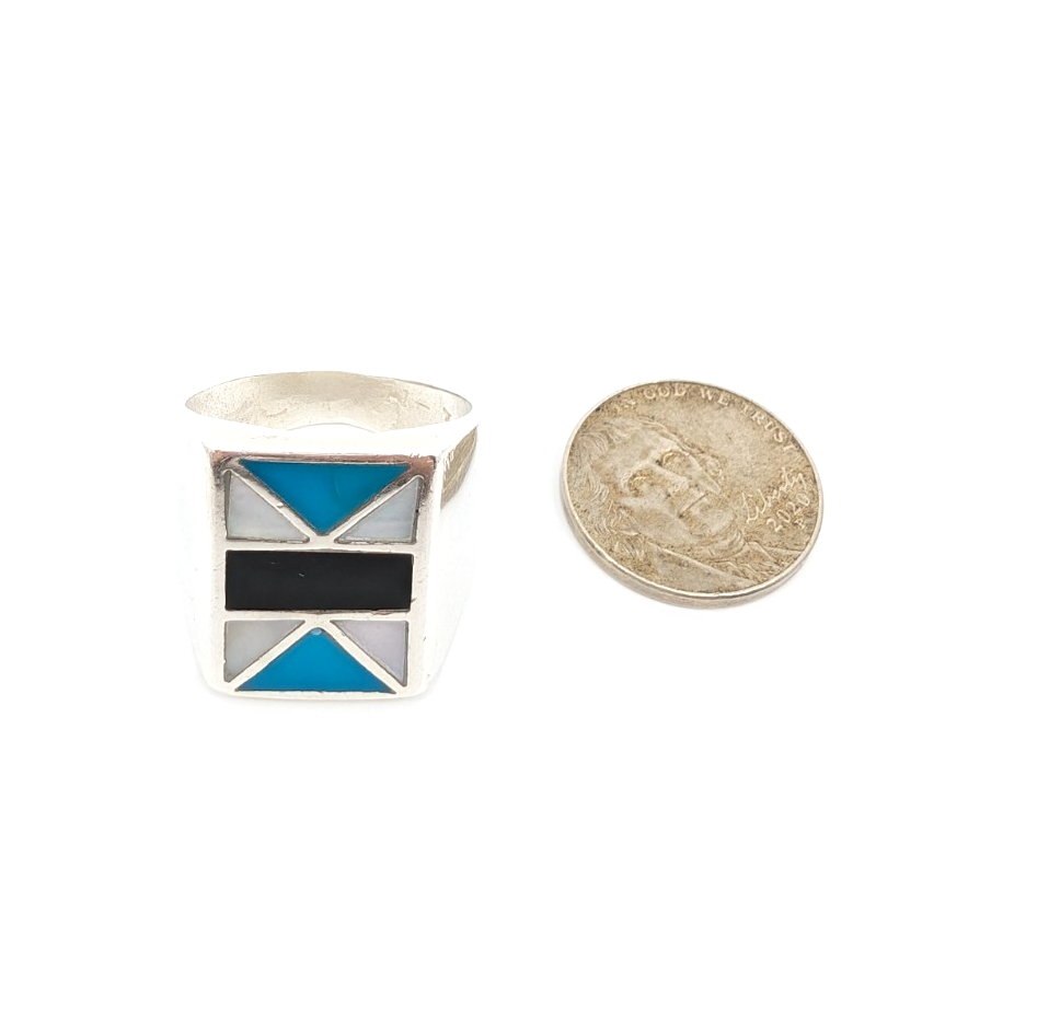 Sterling Silver 925 11 Ring flush geometric 13124 - Image 4
