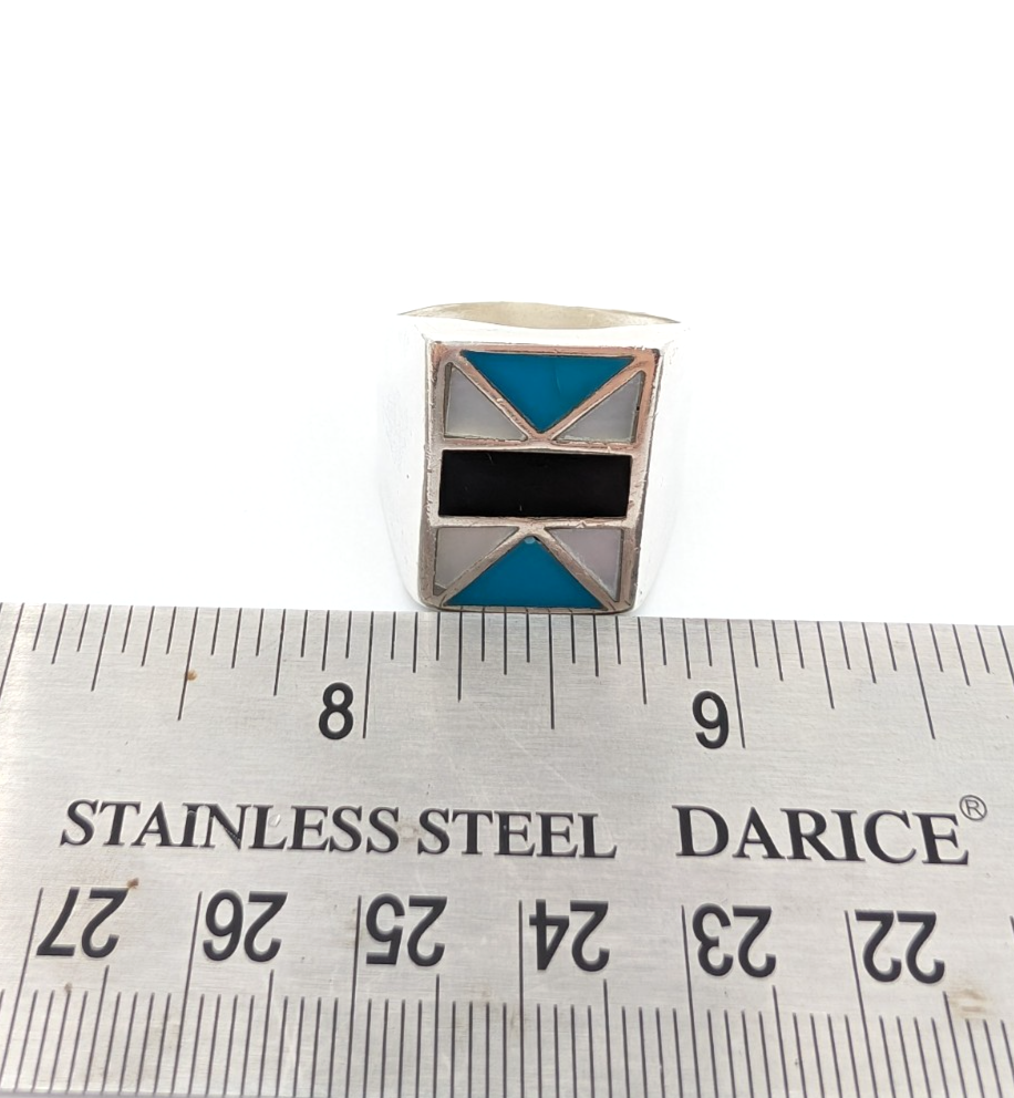 Sterling Silver 925 11 Ring flush geometric 13124 - Image 9