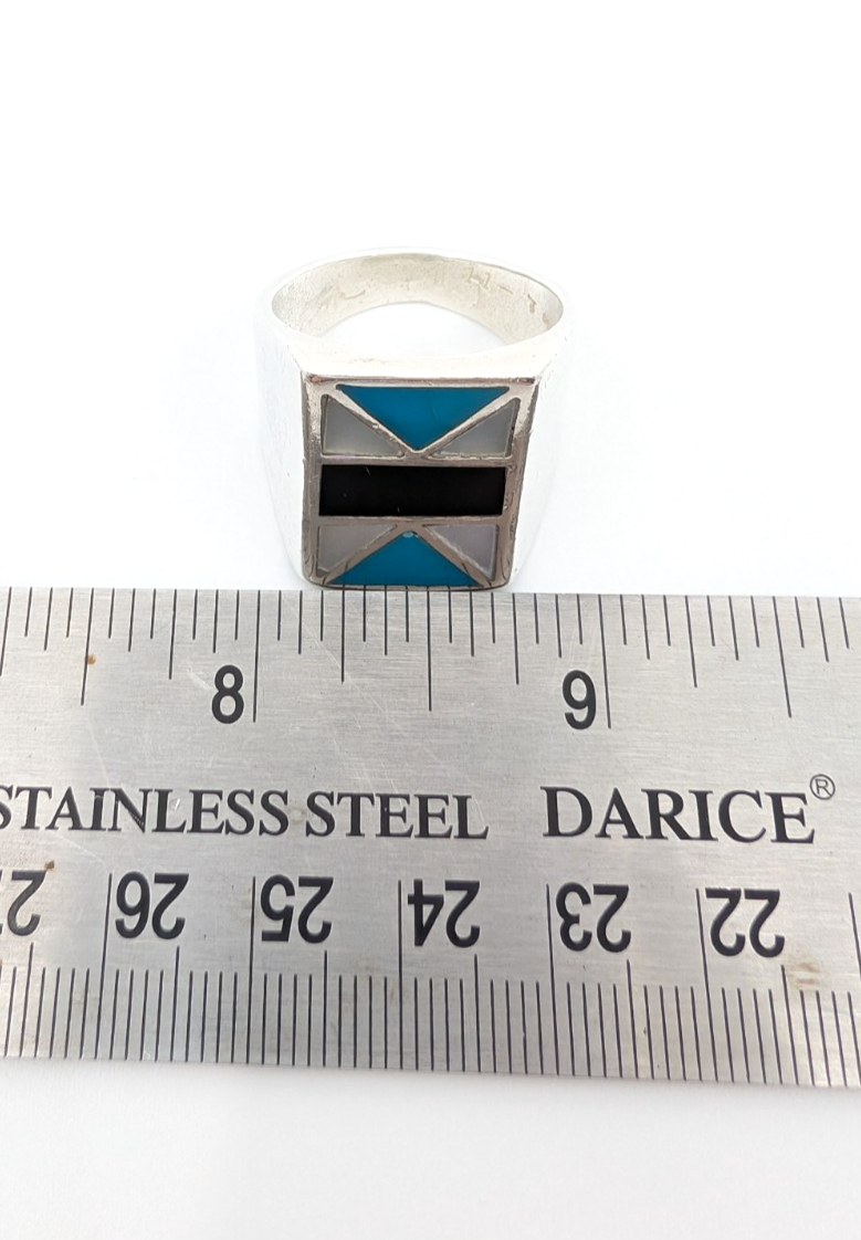 Sterling Silver 925 11 Ring flush geometric 13124 - Image 10