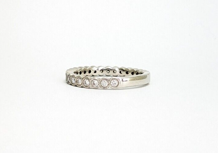 Gabriel & Co Plat 950 1/4ctw Diamond Wedding 3/4 Eternity Band Ring 10260 - Image 3
