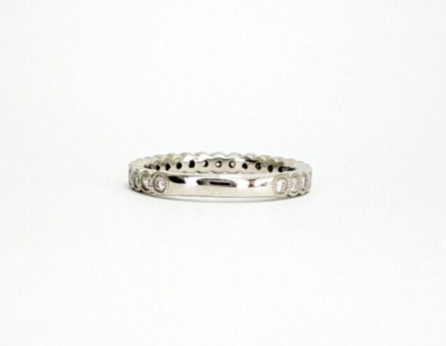 Gabriel & Co Plat 950 1/4ctw Diamond Wedding 3/4 Eternity Band Ring 10260 - Image 7