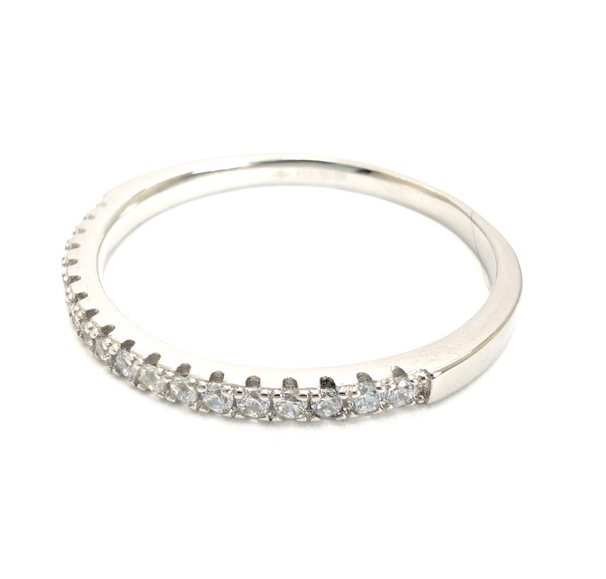 Sterling Silver 925 10 Ring half eternity R933- WMF1058 - Image 11