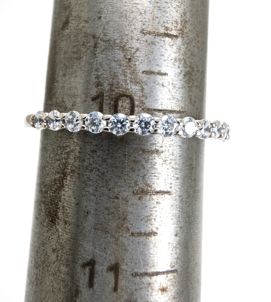 Sterling Silver 925 10 Ring half eternity R933- WMF1058 - Image 16