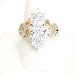 Sterling Silver 925 10.25 Ring Cluster R904 - WMF1028