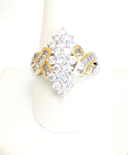 Sterling Silver 925 10.25 Ring Cluster R904 - WMF1028