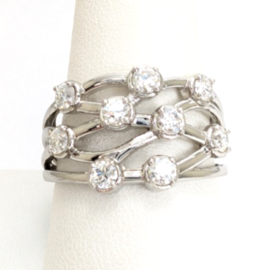 Sterling Silver 925 10 Ring Crossover R927- WMF1052