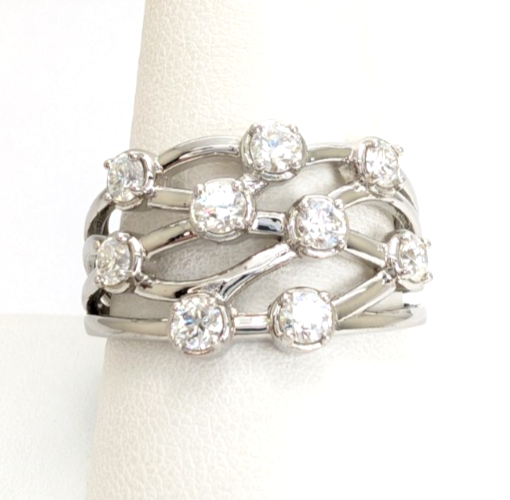 Sterling Silver 925 10 Ring Crossover R927- WMF1052