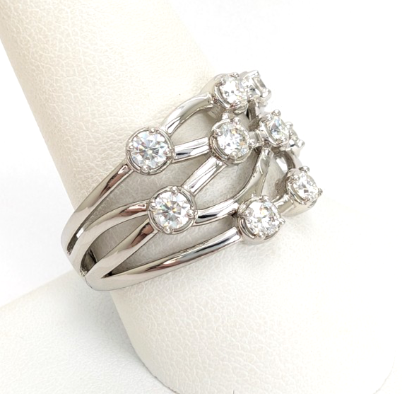 Sterling Silver 925 10 Ring Crossover R927- WMF1052 - Image 6