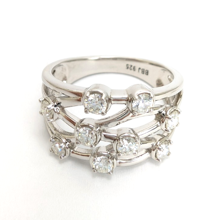 Sterling Silver 925 10 Ring Crossover R927- WMF1052 - Image 7