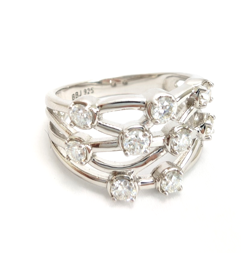 Sterling Silver 925 10 Ring Crossover R927- WMF1052 - Image 8