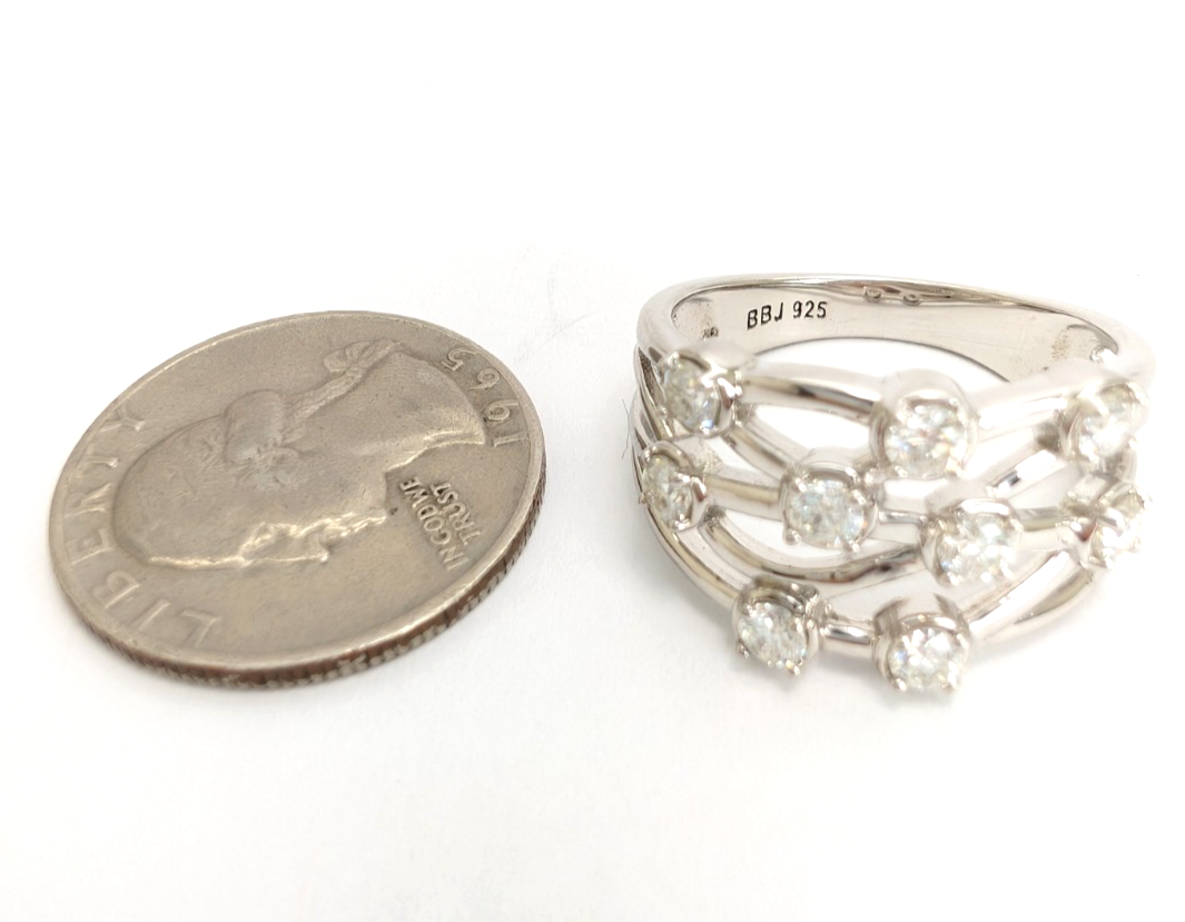 Sterling Silver 925 10 Ring Crossover R927- WMF1052 - Image 10